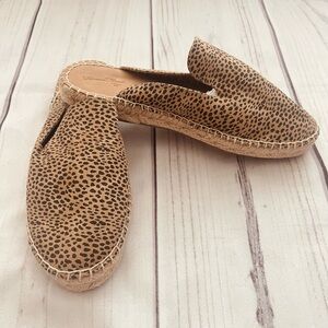 Animal print mules espadrilles slip ons